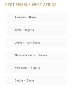 AFRIMMA AWARDS : Manamba Kanté & Ayra Starr dans la même catégorie.
